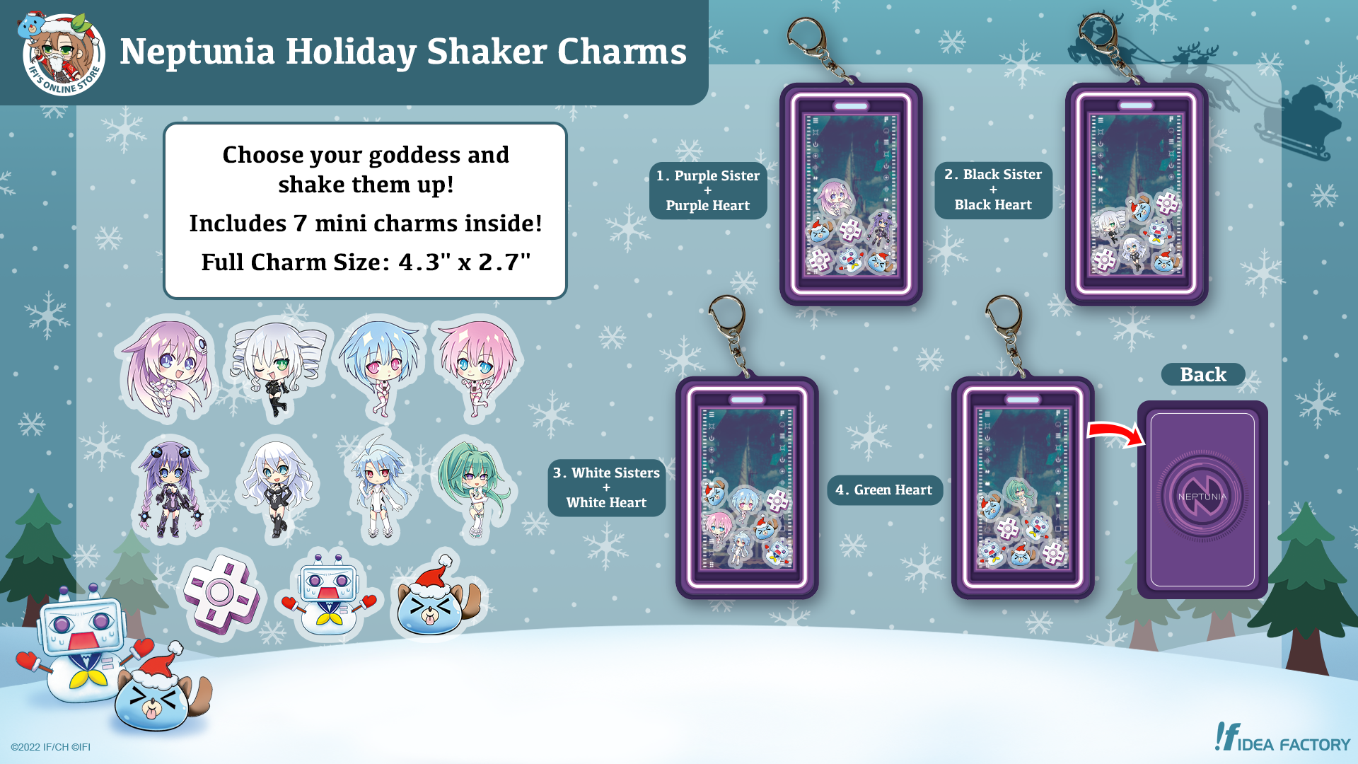 Neptunia Holiday Shaker Charms - White Sisters